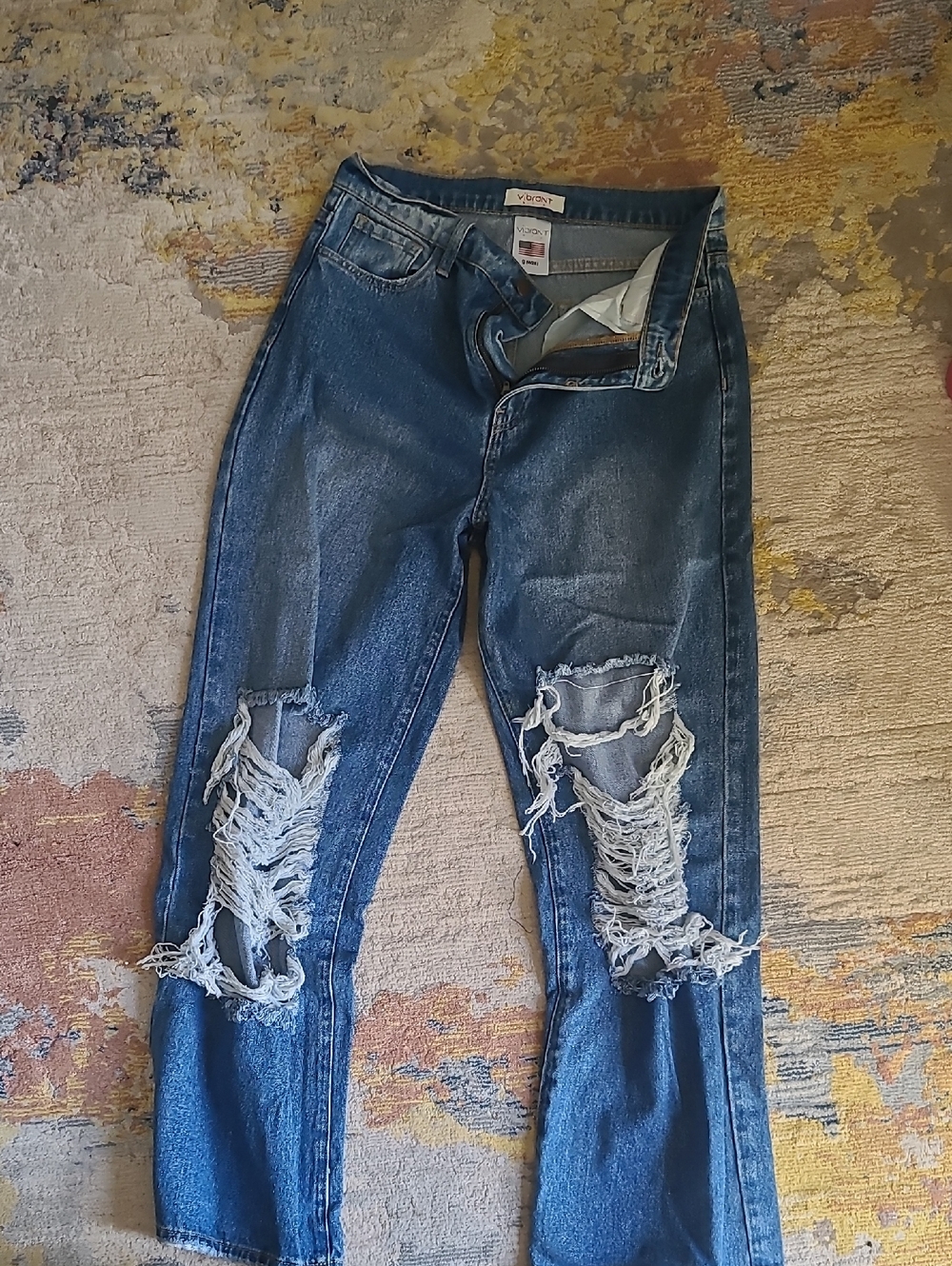 Vintage-Inspired Distressed Blue Women’s Jeans - VIGOSS